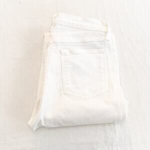 Rag & Bone White Straight Leg Wide Leg Denim Jeans Raw Hem Size 26